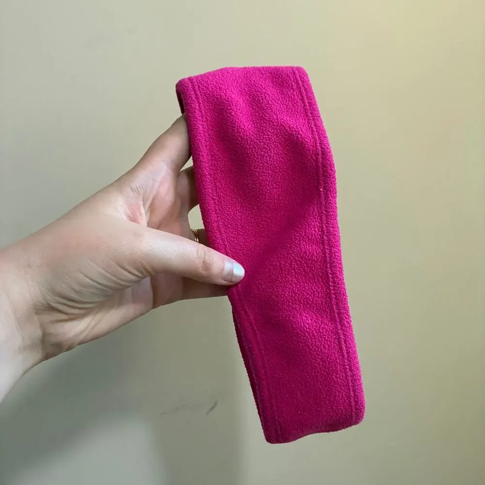 Pink two tone ear warmer headband fleece lined women's one size winter accessory